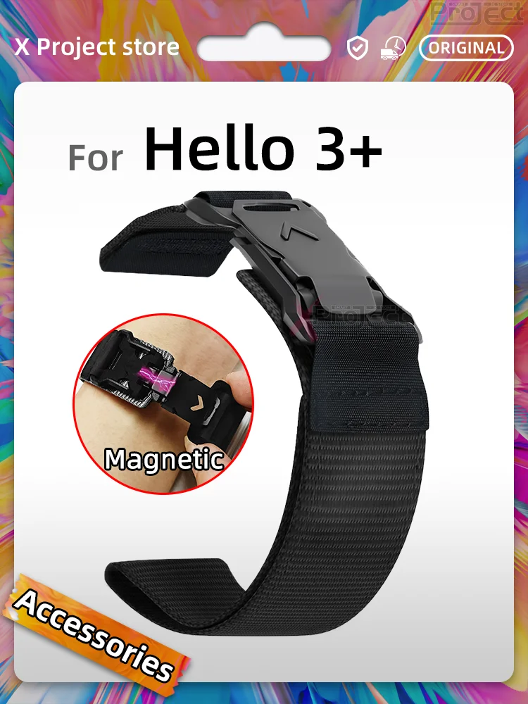 Magnetic Nylon For Hello Watch 3 Pro Plus Strap Belt H14 H13 Ultra Plus Smart Watch H13 H12 H11 PRO Smartwatch Sport Loop Band