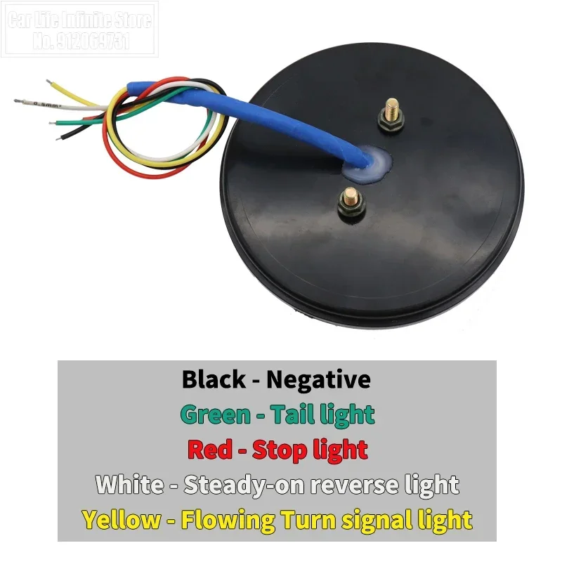 2Pcs Round LED Truck Tail Light 12V 24V Dynamic Running Turn Signal Rear Lamp Trailer Brake Lights Pickup Car Tractor Taillights