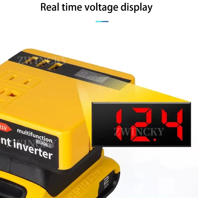 Power bank USB portatile multifunzionale per batterie al litio DeWalt/Makita/Milwaukee 18V, inverter DC 18V a AC 220V