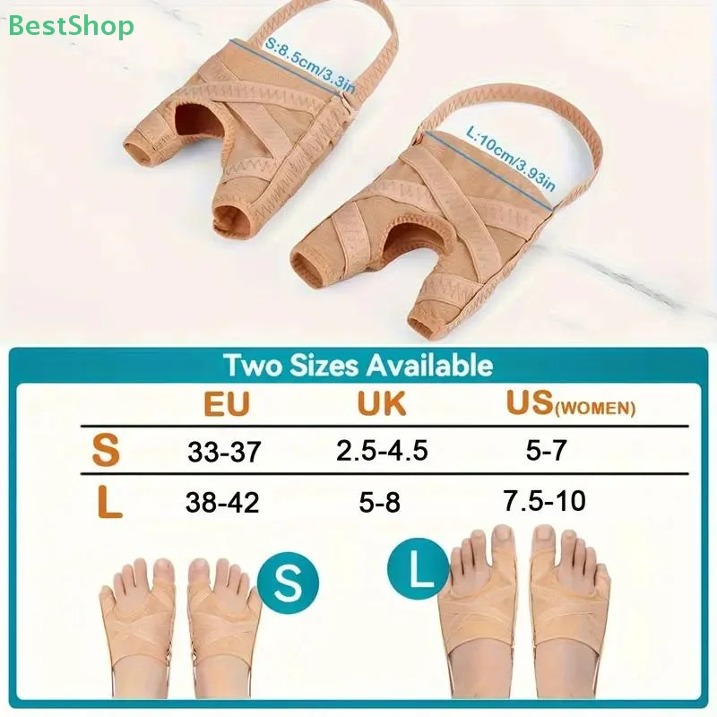 ♥ ♥ ♥ Verstelbare ademende mesh-voetmouwen met dubbele neus, Hallux Valgus-corrector, aparte teencorrector voor grote en kleine tenen