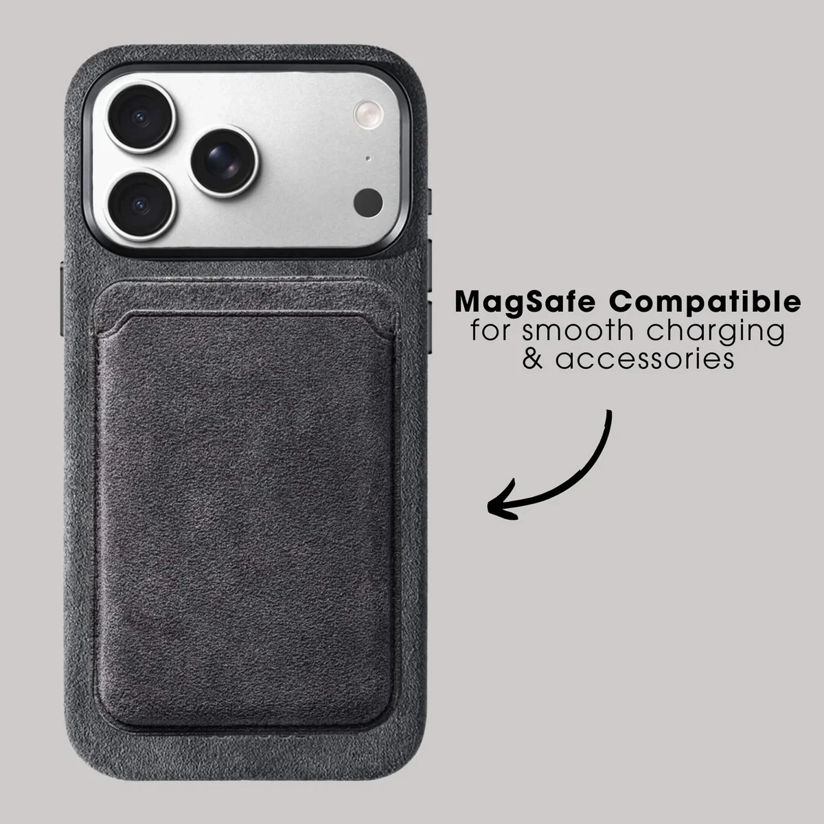 Capa de couro Alcantara para iPhone 17 Pro Max com protetor de botão de câmera Macsafe Capa magnética para iphone 17Pro 17proMax