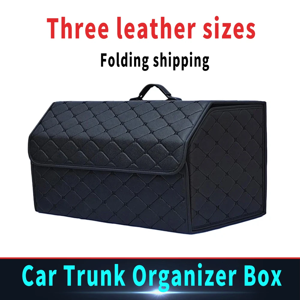 Car Trunk Organizer Box Large Capacity Auto Multiuse Tools Storage Bag Stowing Tidying Leather Folding For Emergency Storage Bo
