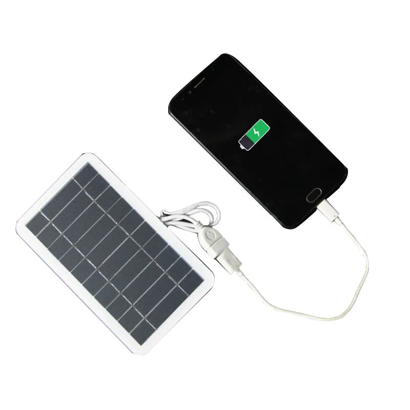 Mini Solar Charging Panel 2W 5V Monocrystalline Solar Cell Outdoor Mobile Phone Charger with USB Cable DIY Energy Accessories