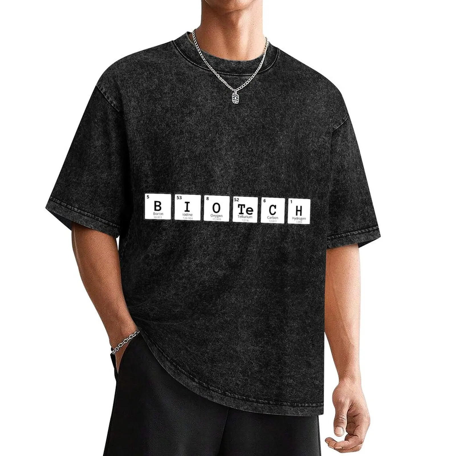 

Biotech Periodic Table Spelling T-Shirt graphics sweat clothes oversized t shirt men