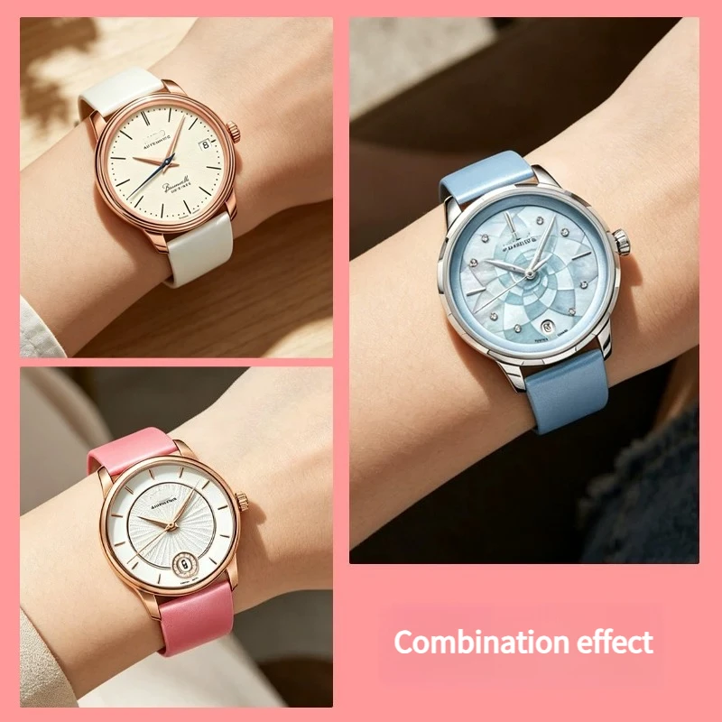 Dopamine Fluorine Rubber Watch Strap Woman for Original Mido Rainflower Origin Moon phase Blossom M043 FKM watchband Waterproof