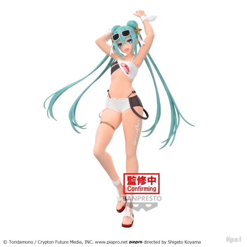 In Stock Bandai BANPRESTO Hatsune Miku Racing Miku 2023 Tropical Ver. Anime Action Figure Toy Gift Model Collection Hobby