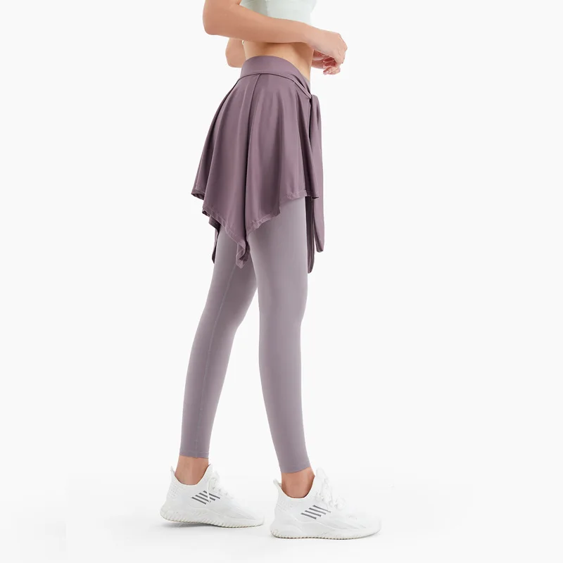 Falda de Yoga deportiva para mujer, Falda corta de vendaje de una pieza, toalla de cobertura de cadera, pantalón de baile de Ballet, vestido de