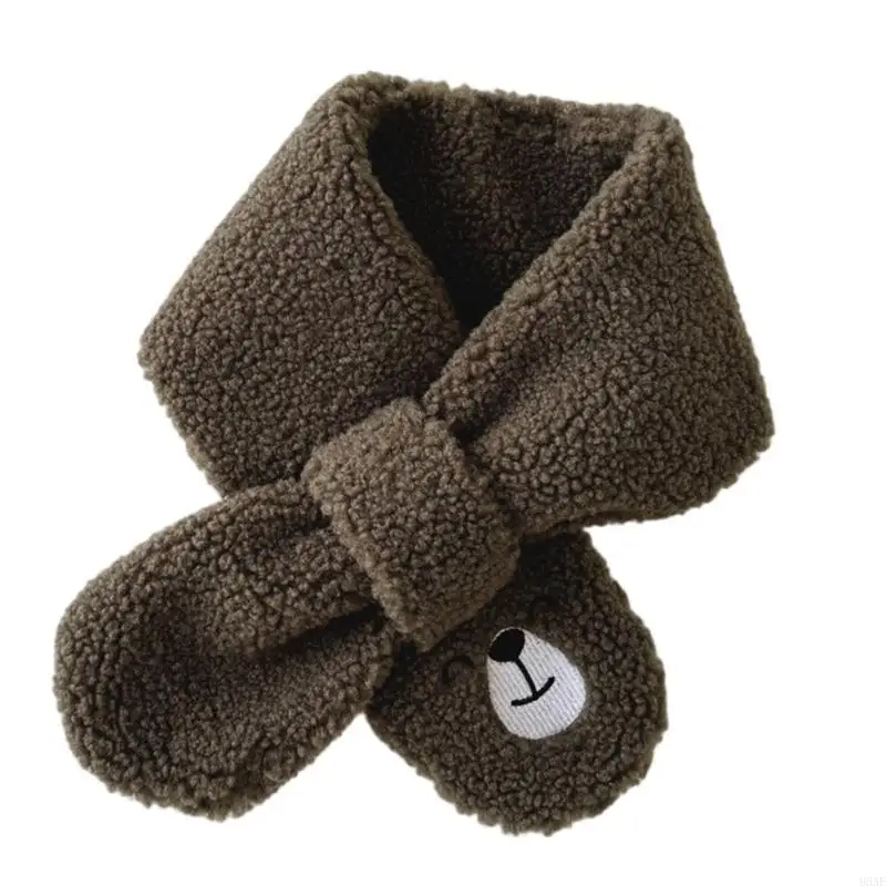 MUFFLER ยาว 95AE สำหรับเด็กที่มีการออกแบบที่น่ารัก, Cartoon Bear Planight carf Neckerchief นุ่มสำหรับกิจกรรมกลางแจ้ง