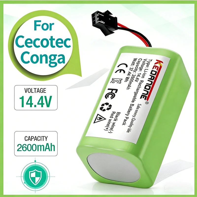 

batería conga 1090 990 950 cecotec 14.4V 4.0Ah Li-ion battery for Ecovacs Deebot DN621 601/605 Eufy RoboVac 35C Panda i7 V710