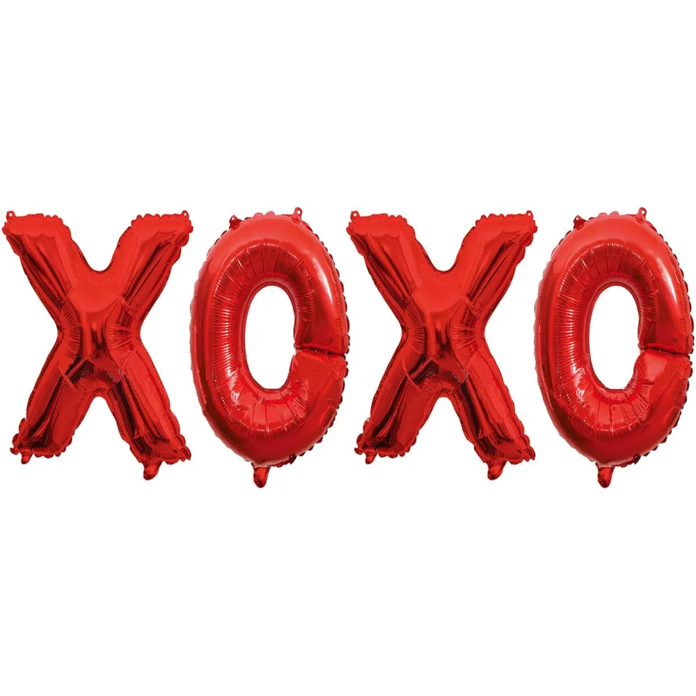 

XOXO Valentine Letters Mylar Foil Balloons Bachelorette Wedding Bridal Showers Photo Props Valentines Day Party Supplies