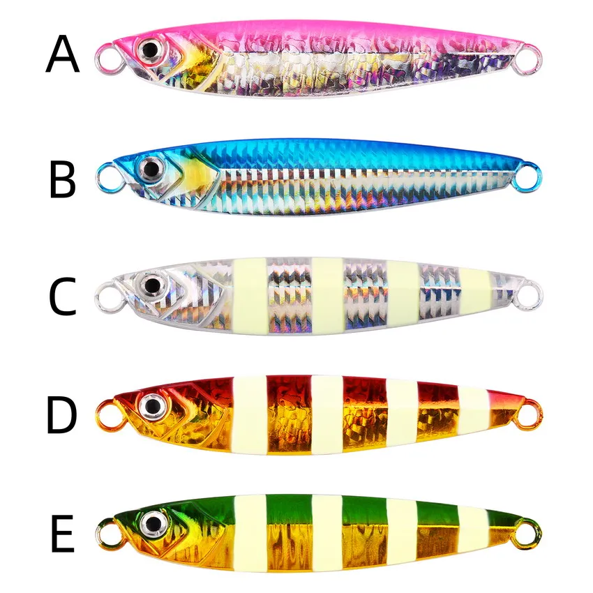 1PC 80G 100G 120G 150G 200G Luminous Glow Metal Sea Bass Mackerel Snapper Fishing Lure Cast Fishing Bait Jigging Lure Sea