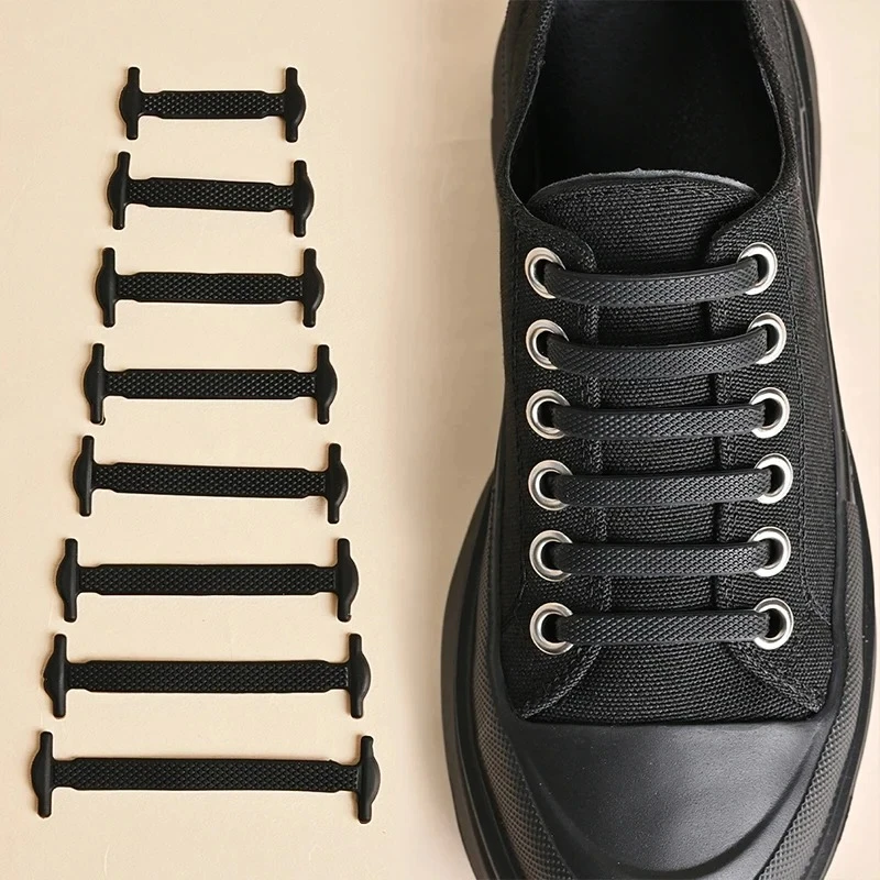 16Pcs Elastic Shoe Laces for Sneakers Silicone Stretch Shoelaces No Tie Shoelace for Kids Shoes Rubber Band Shoelace Shoestrings