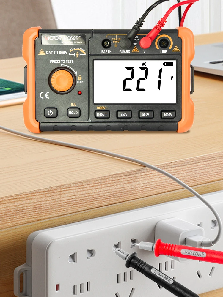 RuoShui 60B+ Digital Insulation Resistance Tester Best Sell High-definition LCD Screen 5000 Words Display clear Handwriting