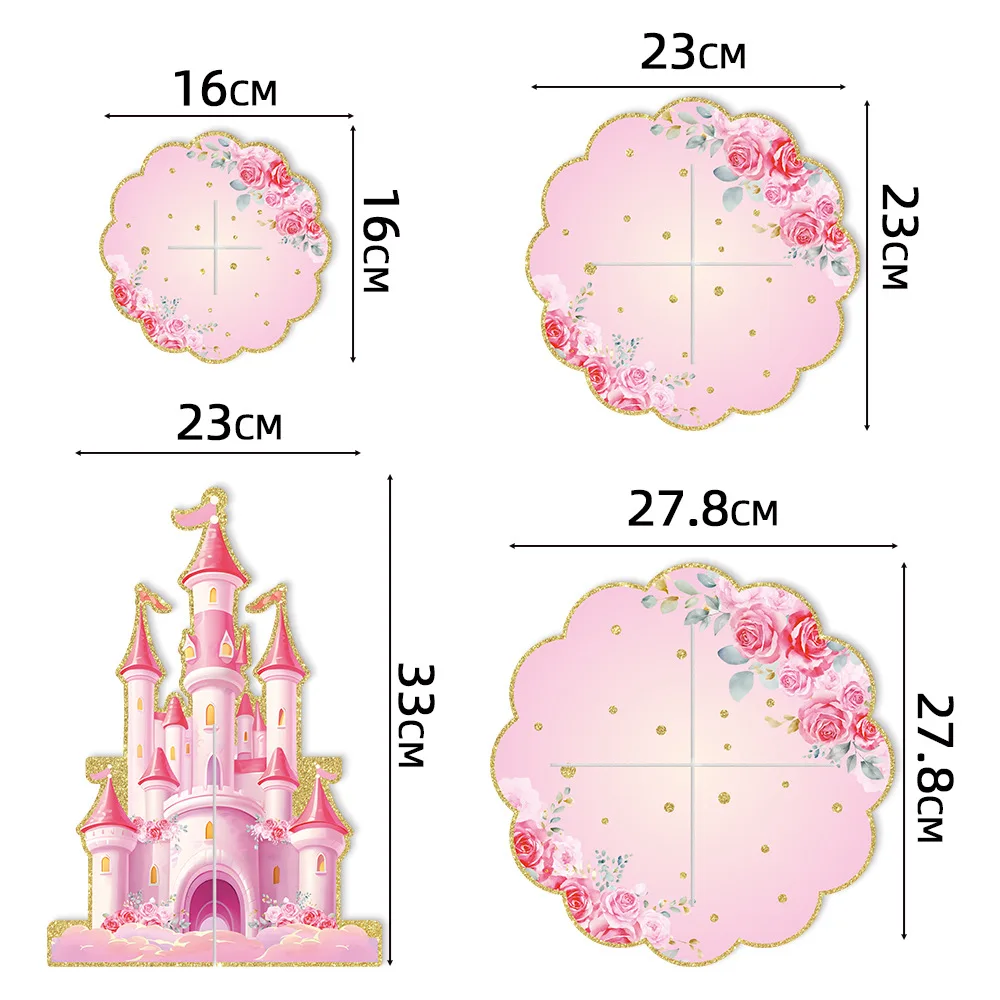 Prinzessinnen-Geburtstagsparty-Dekorationen Rosa Schloss Cupcake-Ständer Schleifen-Cupcake-Förmchen für Babyparty Hochzeit Geburtstag Partyzubehör – Detail 2