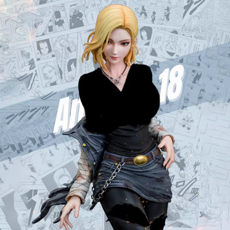 Dragon Ball HB Sztuczna Osoba Nr. 18-calowa Figurka Piękna Dziewczyna Sexy Animacja Dwuwymiarowa Modelka GK Toriyama Ming Ornament