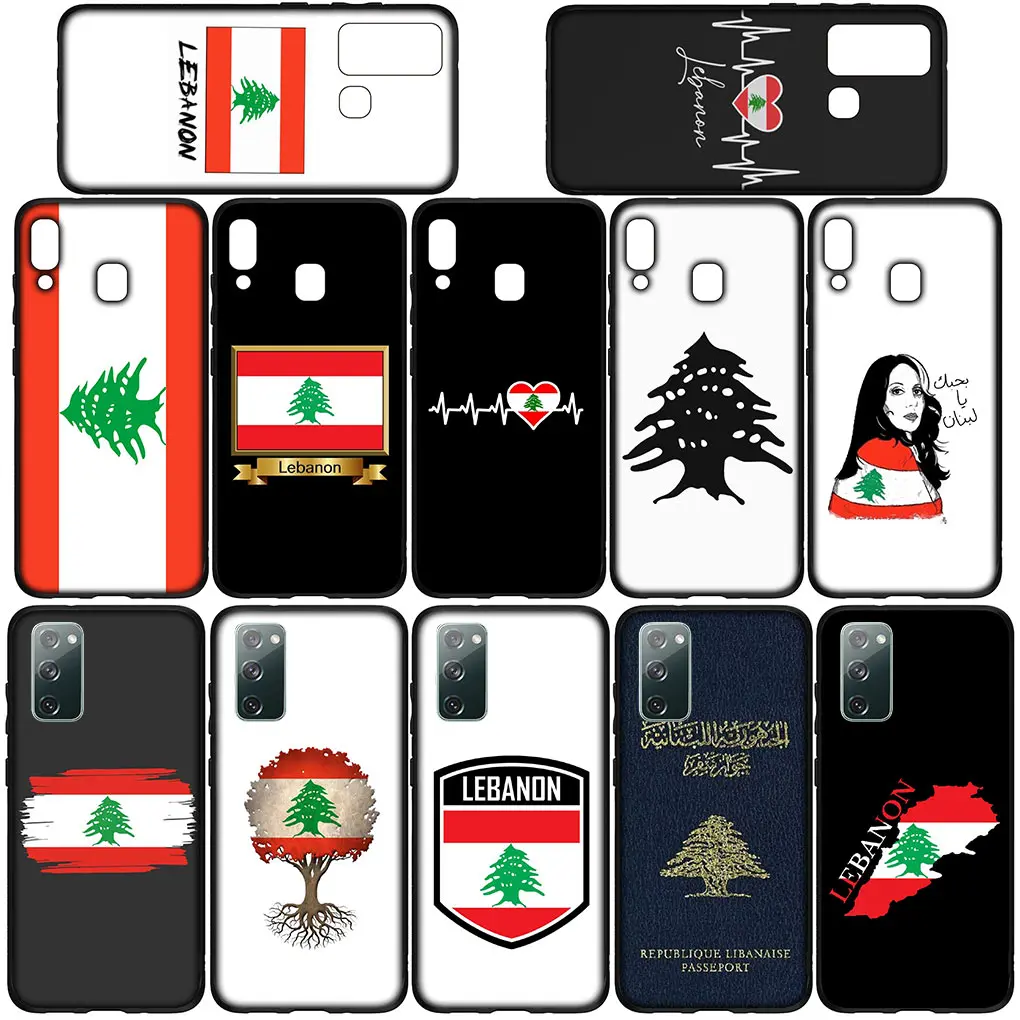 Lebanon Flag Emblems Phone Cover Case for Samsung Galaxy S23 S22 S21 S20 Fe Ultra S8 Plus M21 + Funda Coque Soft Casing