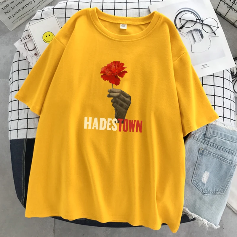 Musical Hadestown Gives You A Flower Print Women's T-Shirt Hip Hop Style Tops Loose Breathable Tshirts Casual Soft T-Shirt Women