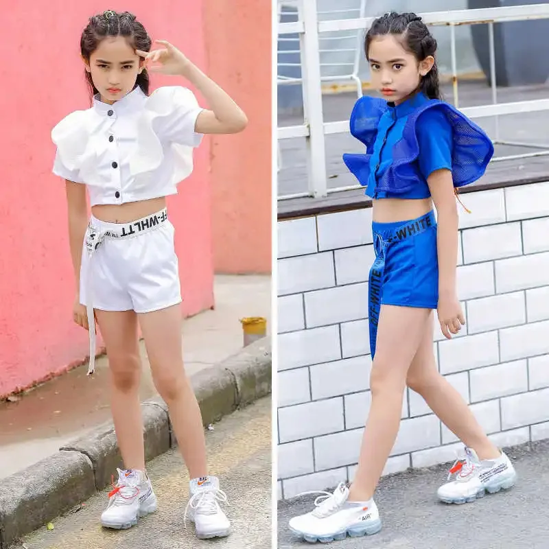 

COSda@Girl Jazz Modern Dance Costume Children Street Dance Suit Hip Hop Clothes Set for Kid Kpop Dance Streetwear OutfitCOSda@
