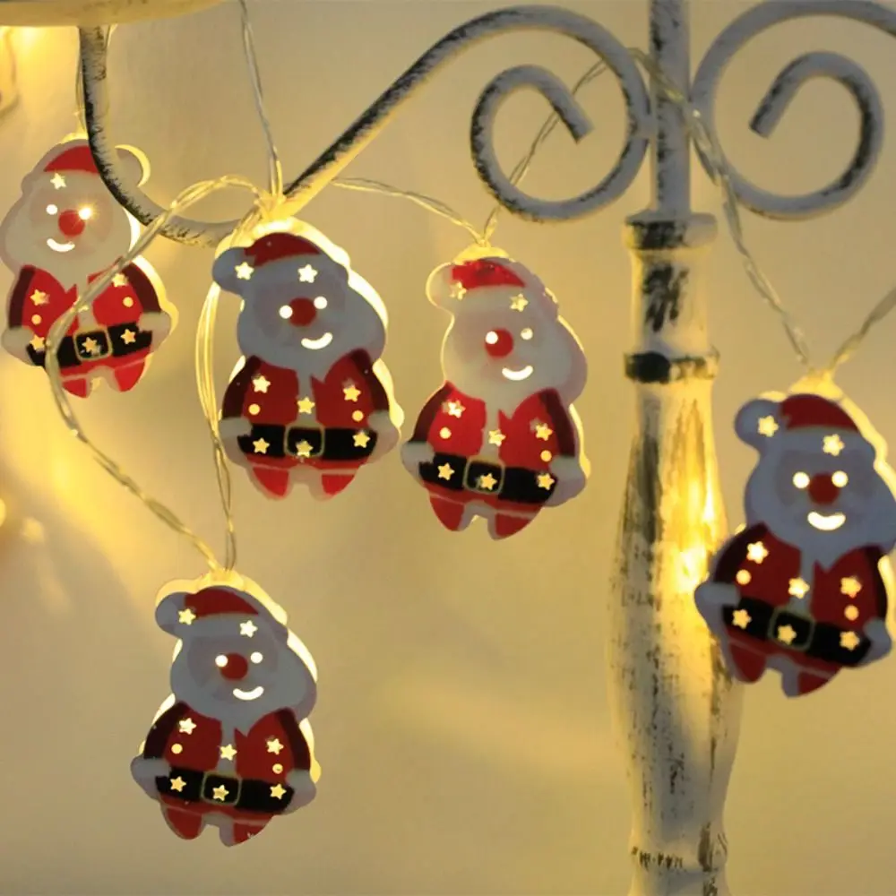 1.5m 10Led Christmas Village Light String Santa Claus Elk Deer Christmas Light String Bright บรรยากาศโคมไฟตกแต่งคริสต์มาส