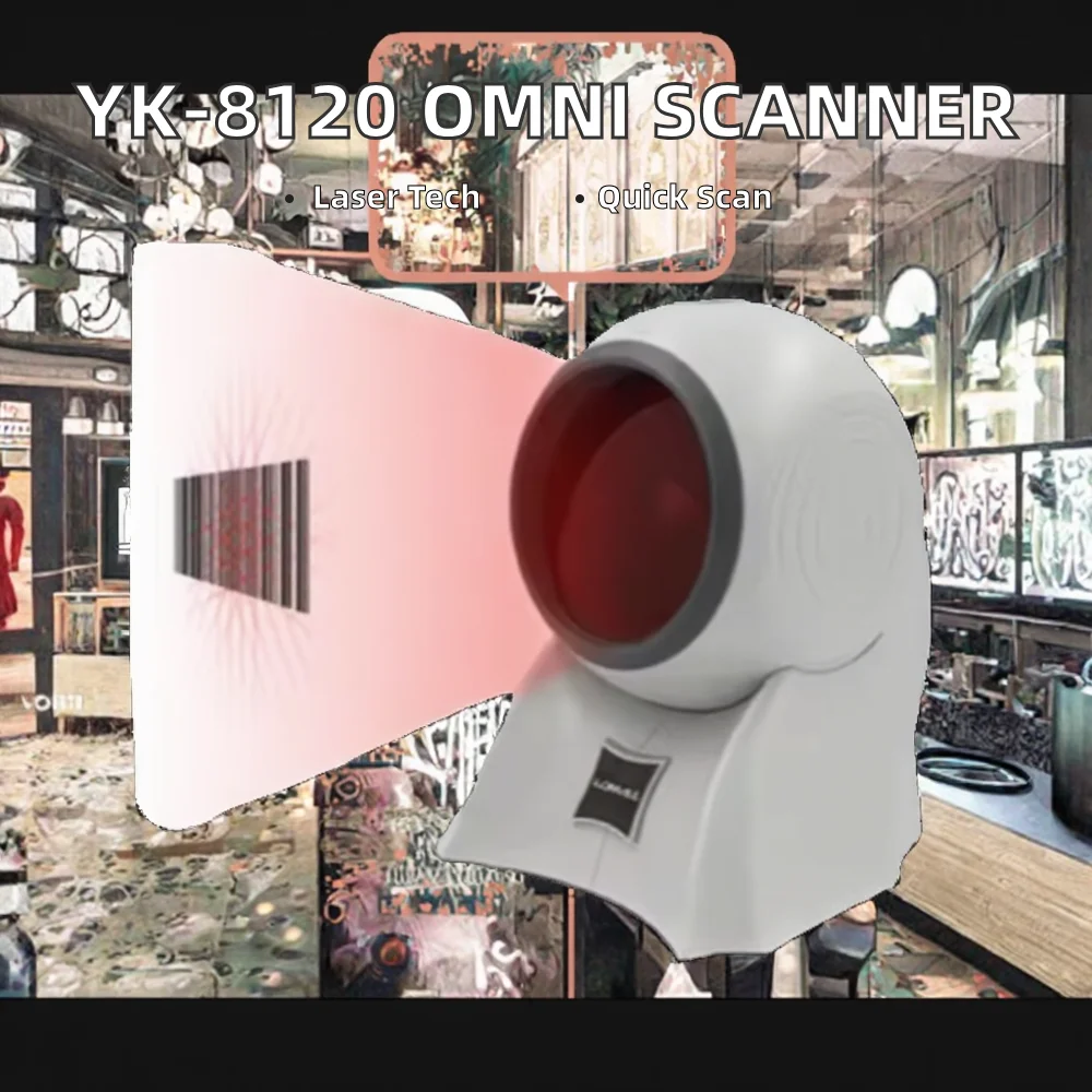 SV2014Omni Barcode Laser Scanner with 20 Laser Lines USB Interface Extra Fast Decode Speed in Stock