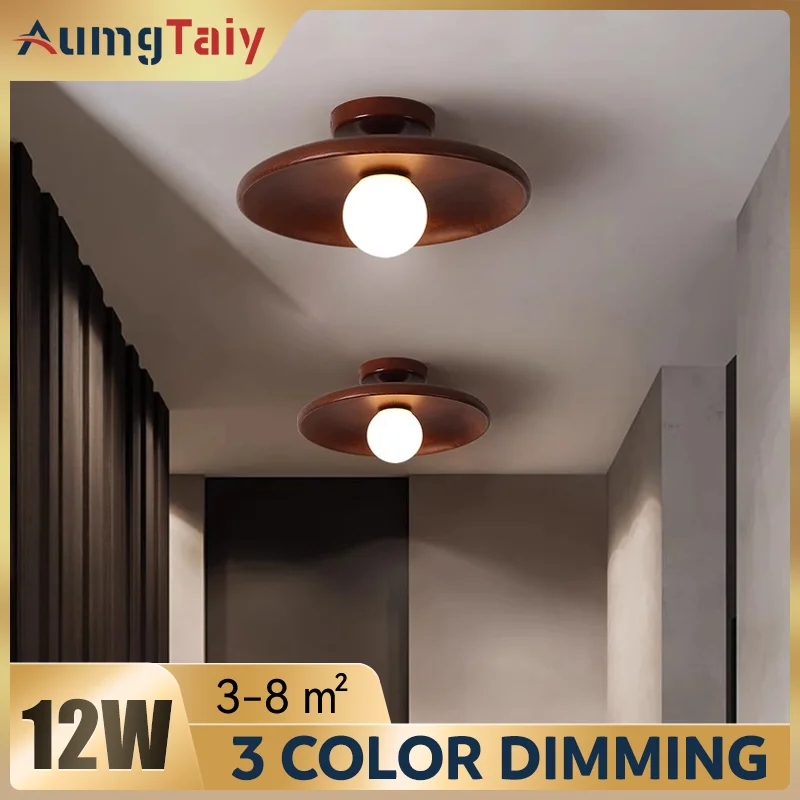 Modern Wooden Led Ceiling Lamp Pendant Light Fixture Hanging Ceiling Chandelier for Corridor Balcony Bedroom Entrance lighting