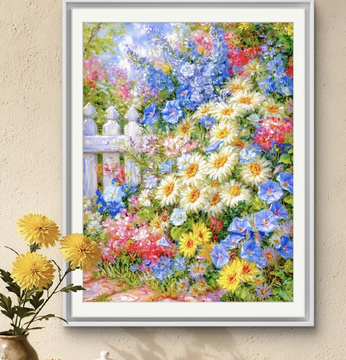 

9ct 70x90cm Spring Flowers Embroidery DIY Chinese Style Printed Kits Cross Stitch Needlework Home Decor Crafts 68 Colors