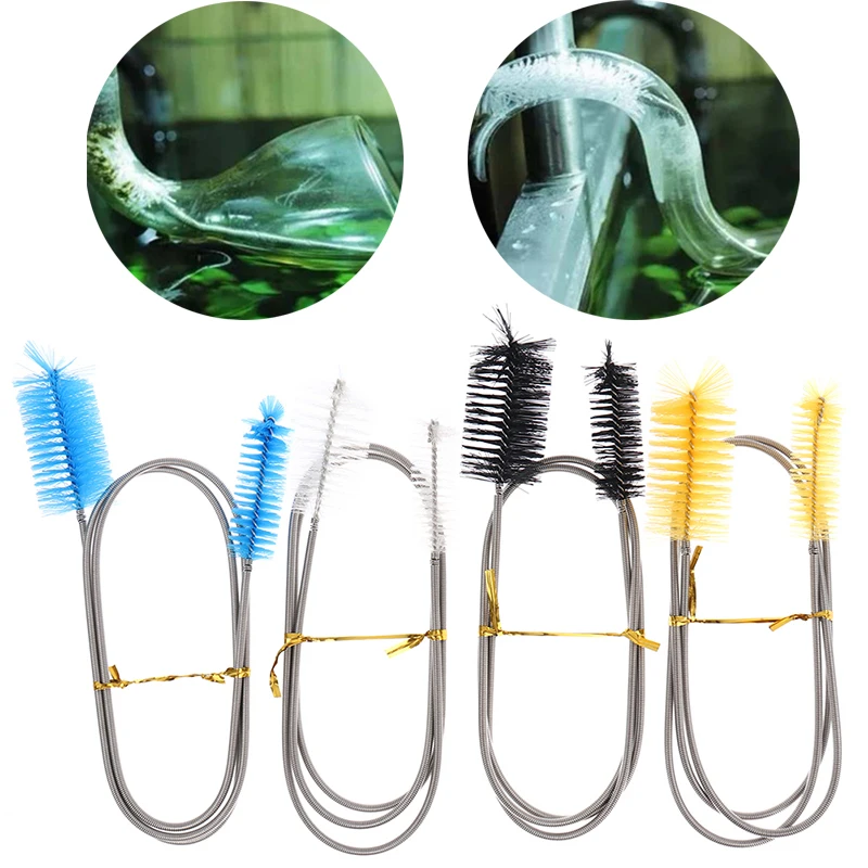 90cm Tube Cleaning Brush Single End Flexible Aquarium Fish Tank Filter Pump Hose Air Tube Double Ended Brush Cleaner Accessories