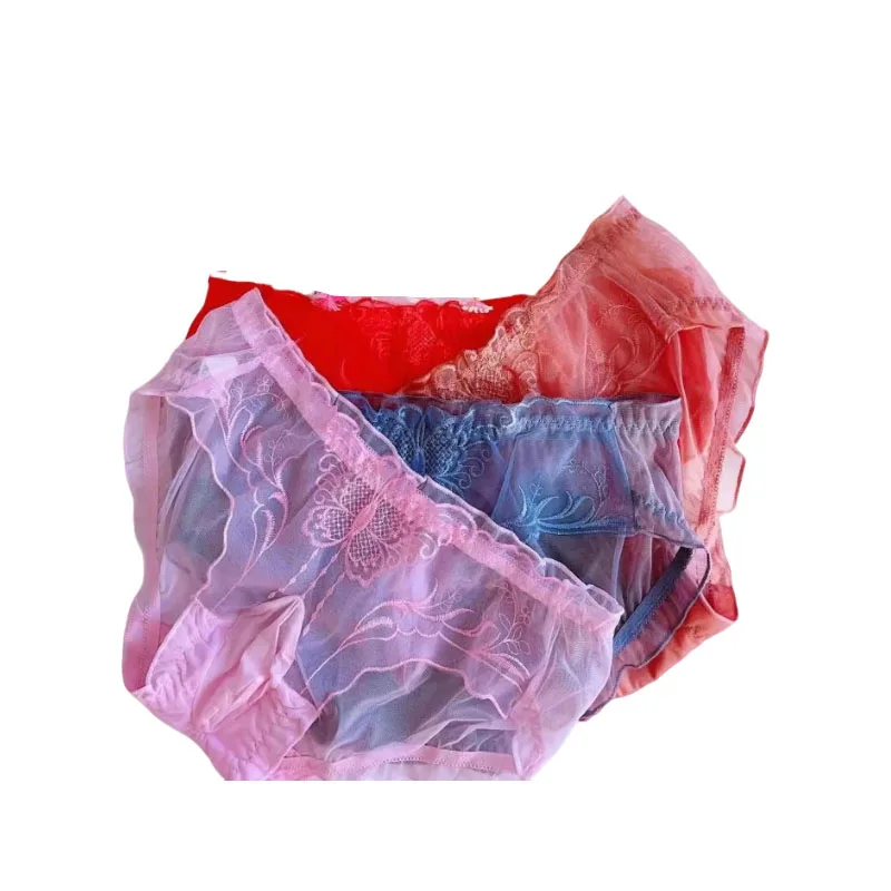 

Sissy DJ Club Bar Briefs BF Party Gift, Sexy Men's Lace Sweet Underwear Transparent Embroidery Smooth Low Waist Mesh Panties