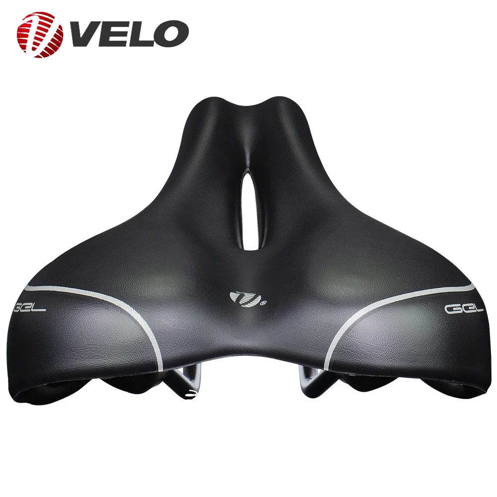 VELO VL-3362 Silica Gel PU Thicken Zone Cut Hollow Breathable Comfortable Road Bike MTB Bicycle Saddle Cushion Cycling Parts