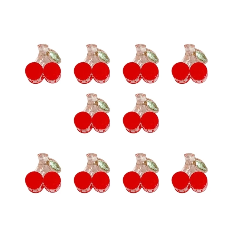 10 CHIẾC Anh Đào Theo Chủ Đề Vuốt Tóc Kẹp Thời Trang Acrylic Móng Vuốt Kẹp dành cho Bé Gái và Nữ Chủ Đề Trái Cây Bện Kẹp dành