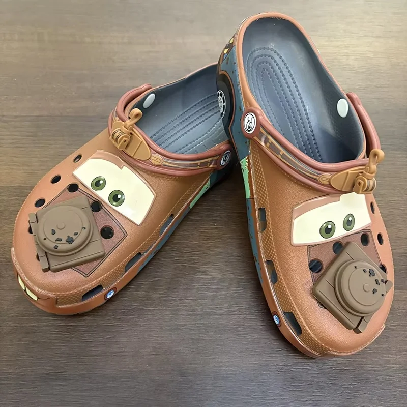 Disney Cartoon Pixar Mater Slippers Cars Shoes Outdoor Sandals Cute Figurine Anime Trailer Cave Shoes Sandals Eva Shoes Gift