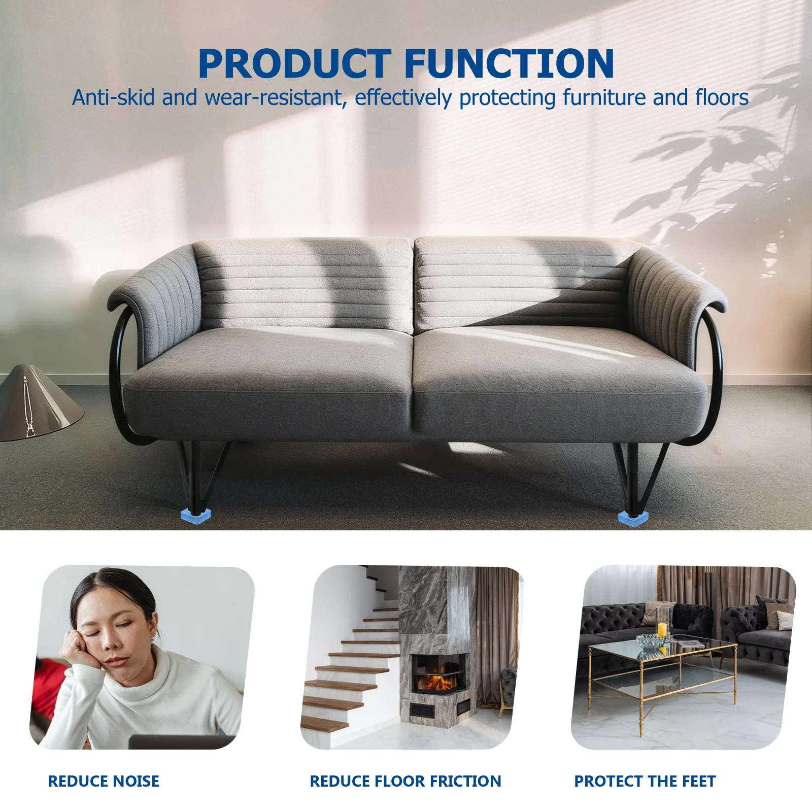 

30Pcs Anti-Skid Chair Feet Covers for Home Furniture Protection Floor Mat Silent Glide Table Leg Protectors Table Feet Covers