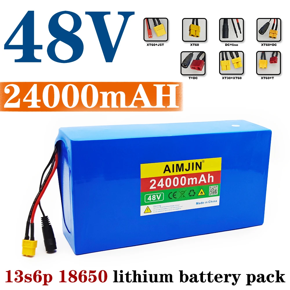 

48V 24ah lithium-ion 13s6p battery pack 48V 24000mAh for Various transport vehicles, built-in BMS