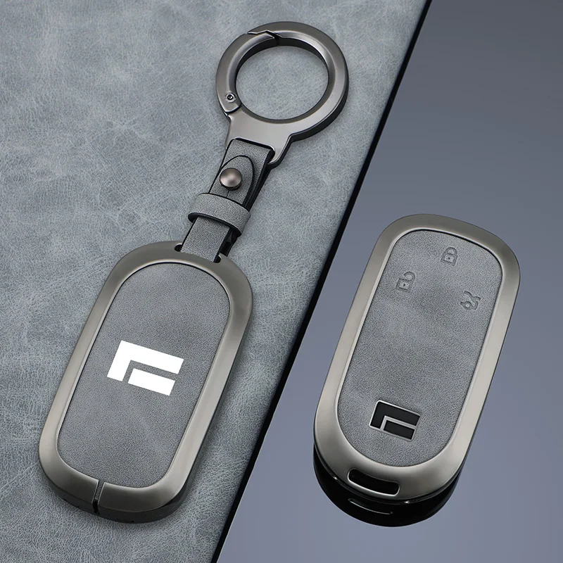 

Zinc Alloy Car Key Fob Cover Remote Cover Case Shell Ring Holder Accessories For BAIC Jishi Polestone 01 Rox 01 2023-2025