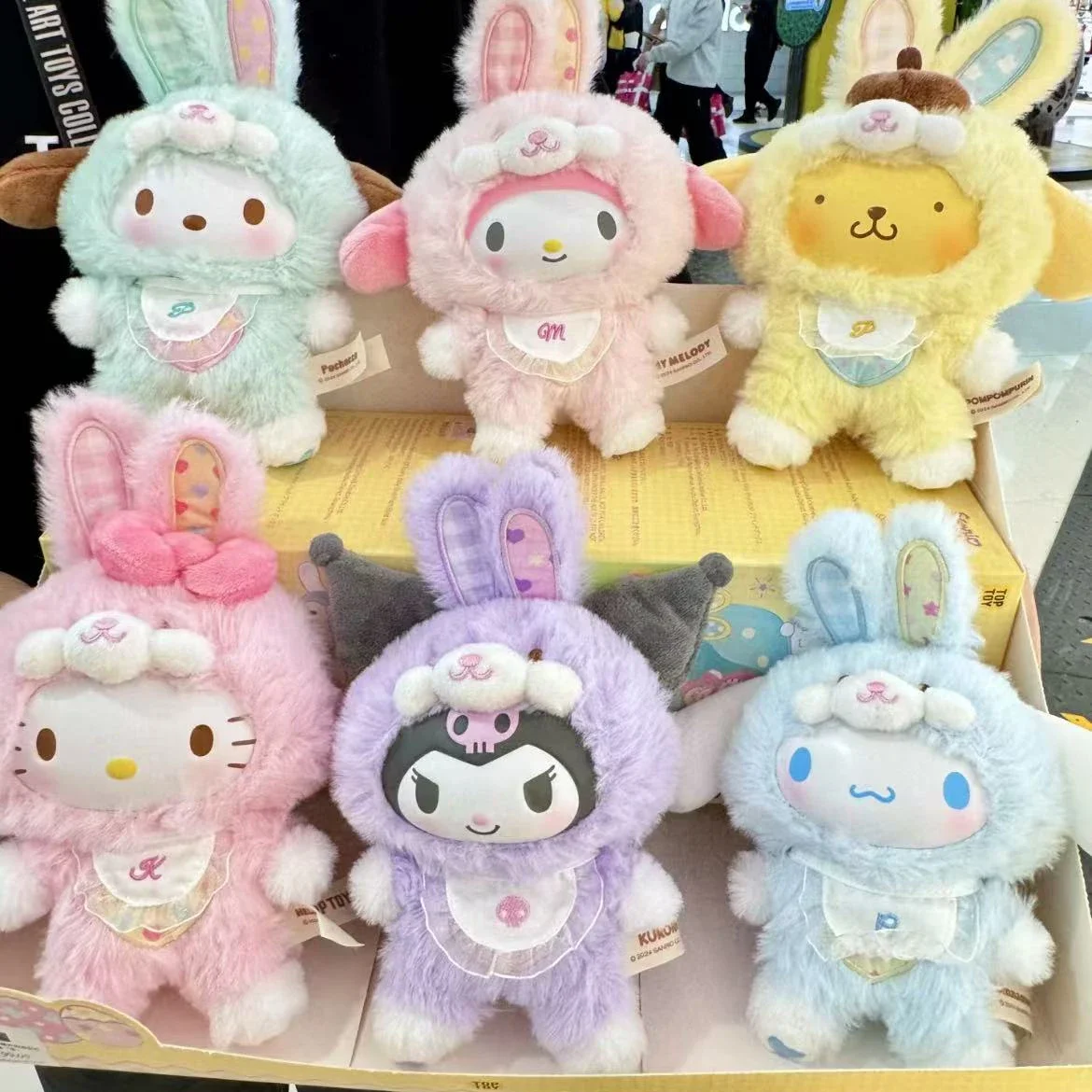 

New Sanrio Cartoon Rabbit Series Blind Box Kuromi Pochacco Hello Kitty 3 Generations Vinyl Doll Children Toys Christmas Gifts