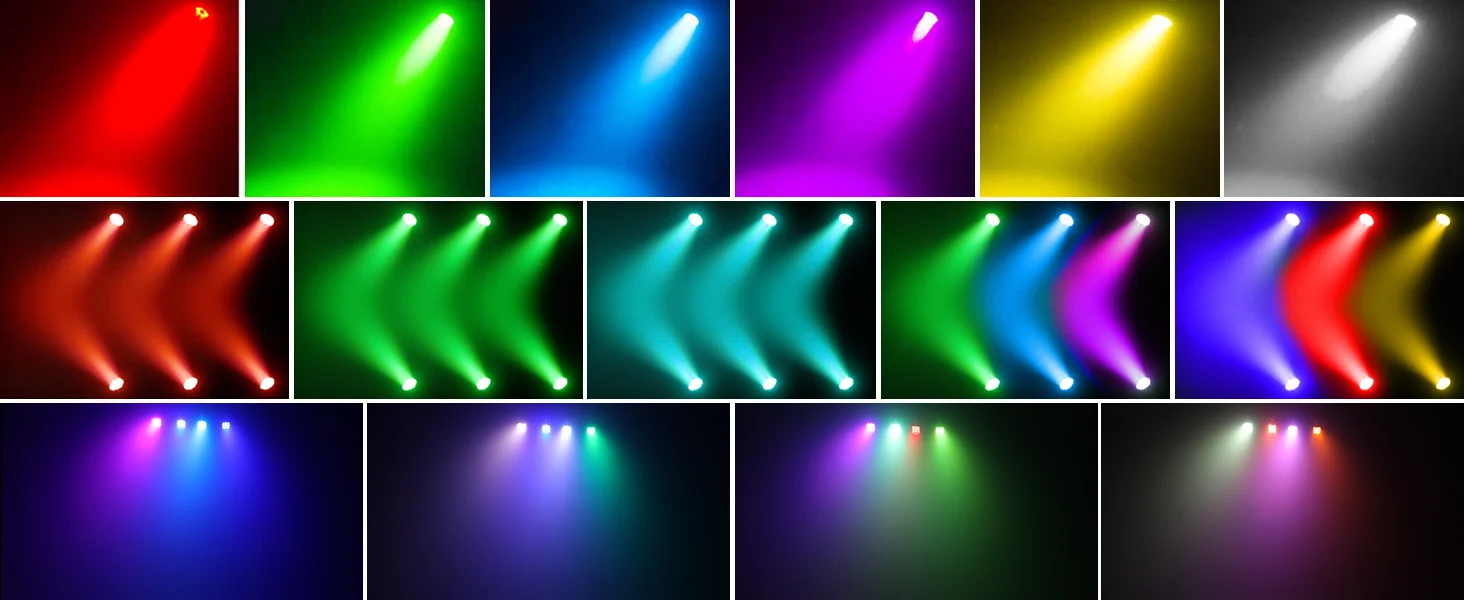 U'King 4 Stück Wasserdichte Par-Leuchten 6x10W RGBW LED Stroboskop-Effektbeleuchtung DMX512 Tonaktivierte Steuerung Bühnenlicht für DJ Disco – Detail 4