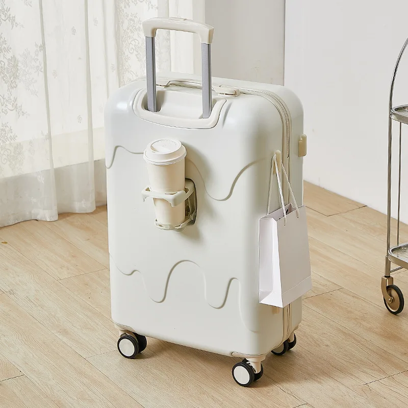 Ice Cream Suitcase Women\'s Trolley Box High-value Boarding Suitcase Silent Spinner Wheel Sturdy Travel Code Box