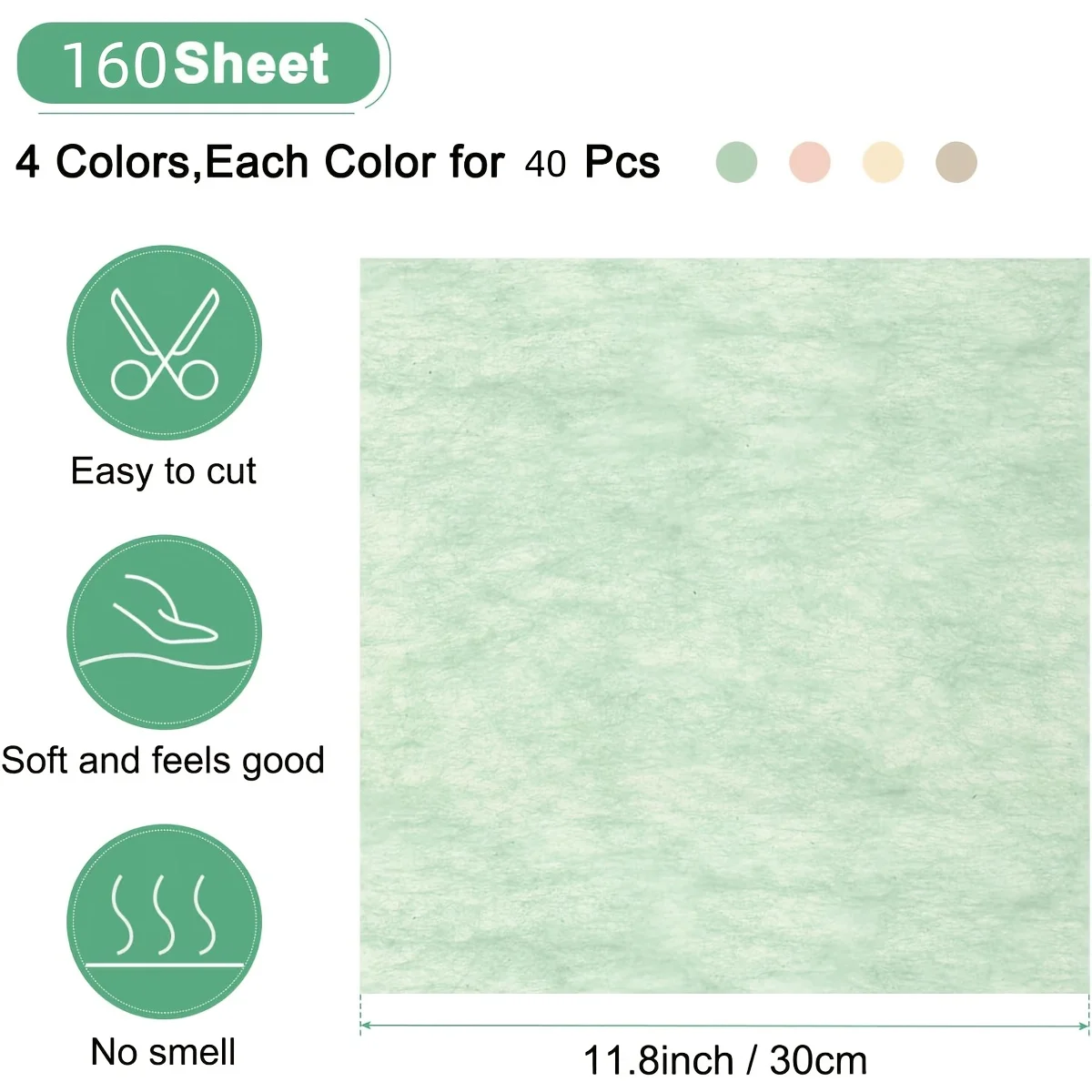 4 Packs (160 Sheets Total) Floral Wrapping Paper - 4 Soft Color Tones for Bouquet Gift Wrapping, Suitable for Birthdays, Weddings, Baby Showers, Easter - Elegant Floral Wrapping Paper view 3