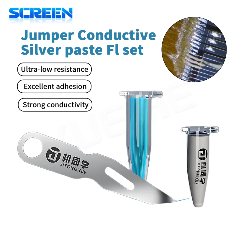 

JTX F1 Nano Conductive Silver Paste Repair Patching Blade Set for Phone Screen Water Ingress Cause Yellow/Green Circuit Repair