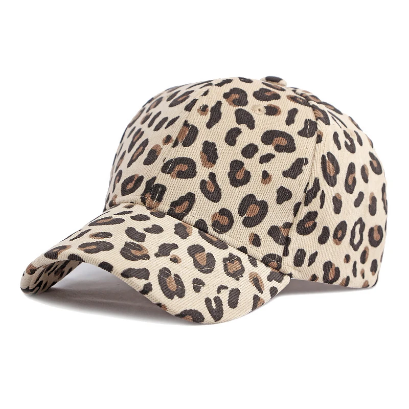 Leopard print hat for women, autumn and winter corduroy baseball cap, warm and sun protection sun hat, duckbill cap, hardtop for