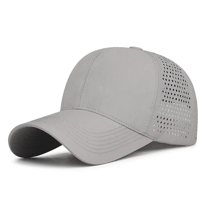 Leichte Sport-Sonnenkappe für Damen und Herren, schnell trocknende, lasergestanzte, atmungsaktive Mütze, Outdoor-Baseballkappe – Detail 4