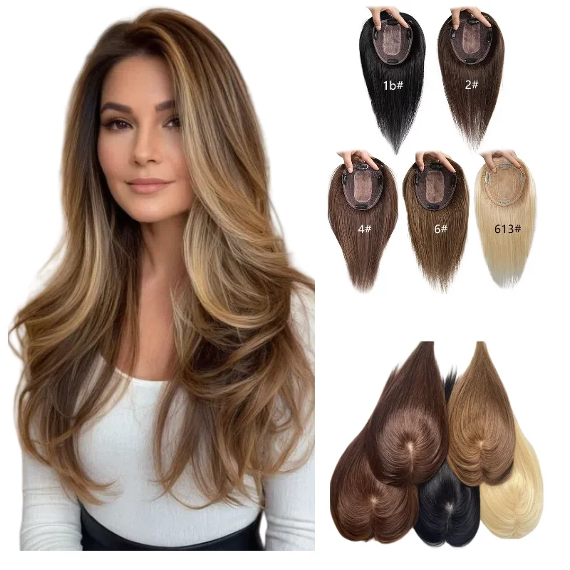 

Human Hair Topper For Thinning Hair Women Lace Middle Part Bangs | 9x14cm 12inch Medical Hair Loss Solution