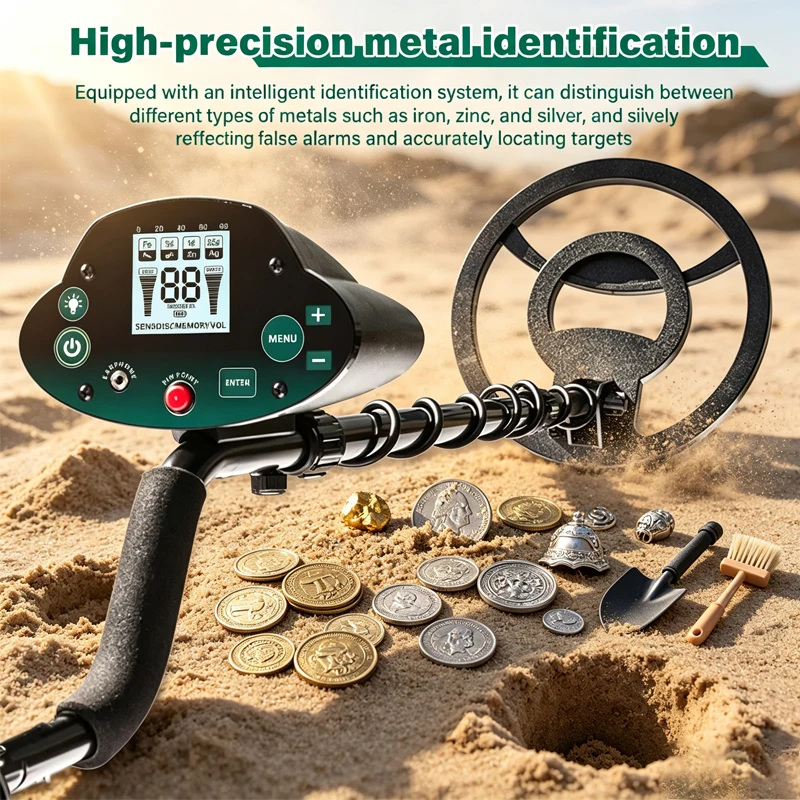 8 Inch IP68 Waterproof Search Coil Metal Detector MD-5030P High Accuracy Disc Notch Pinpoint Modes For Treasure Hunter