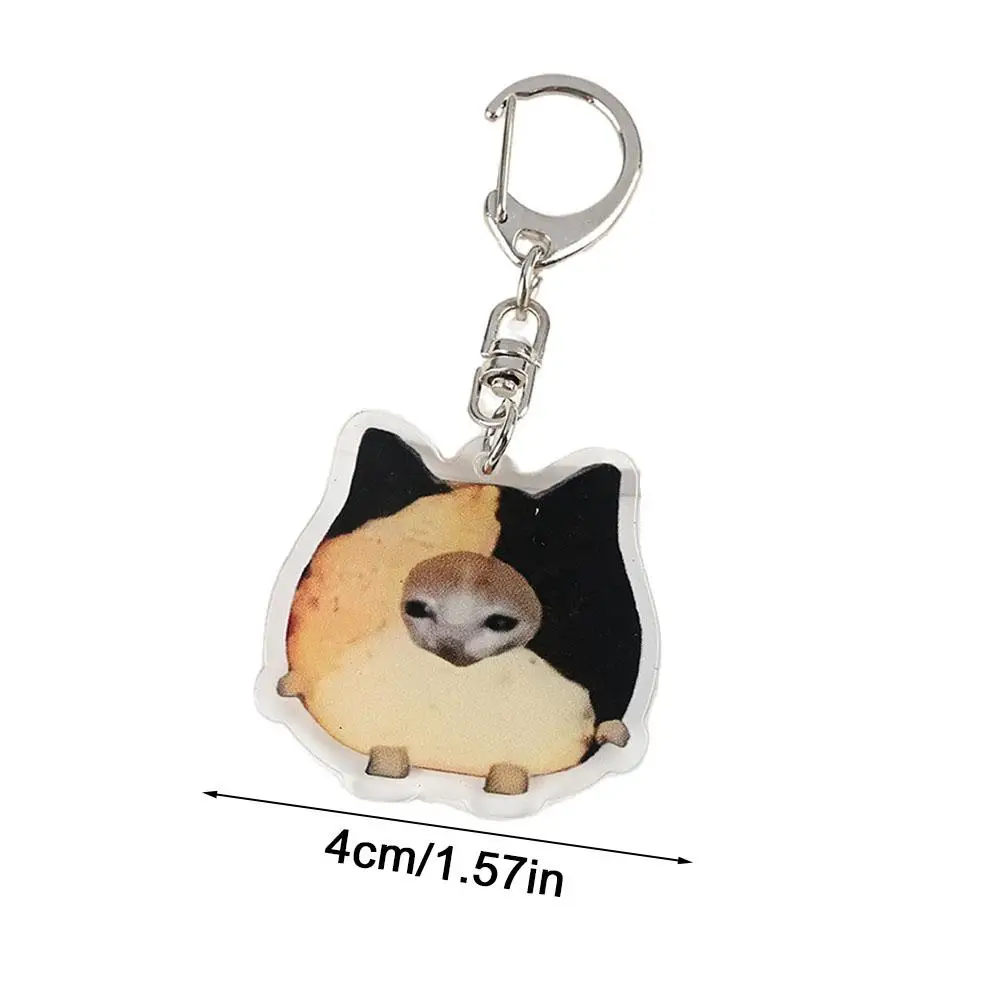 Food Cat Cat Head Keychain Banana Cat Popular Schoolbag Phone Pendant Acrylic Fun Gifts Cute Keychain Keyring Bag Pendant