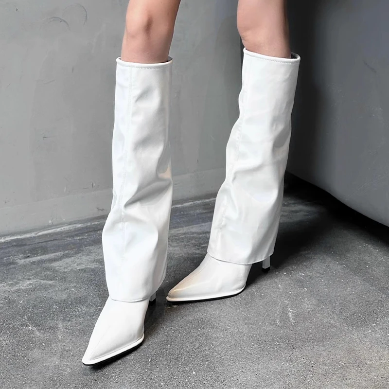 

High Boots Women Pointed Toe High Heels Shoes Elegant Sexy Woman Chelsea Boots 2025 Autumn Designer Dress Pumps Botas De Mujer