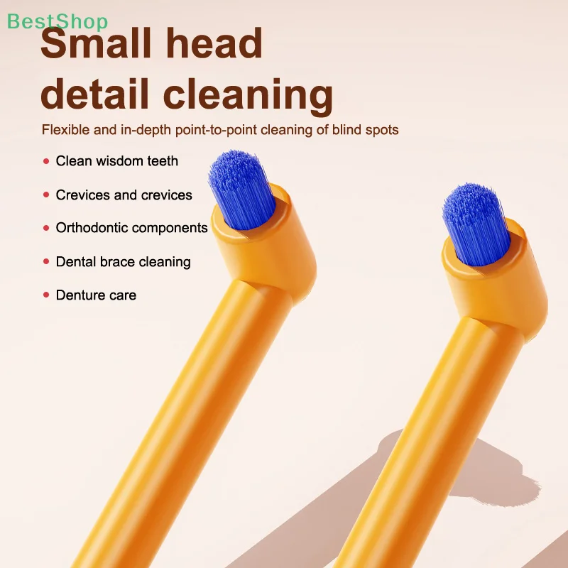 💕 فرشاة أسنان أحادية اللون لتصحيح تقويم الأسنان، ورأس مستدير صغير، وأسنان الحكمة وفرشاة بين الأسنان #4