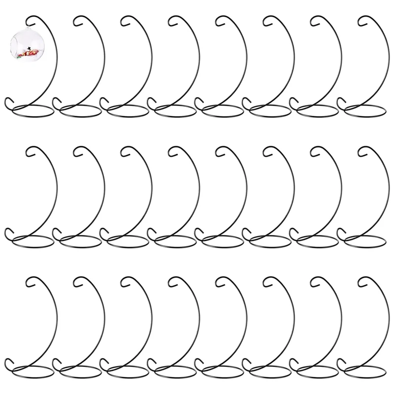 

24Pcs 9 Inch Ornament Display Standiron Hanging Stand Ornament Holder Hanger Hook For Home Wedding Table Decor