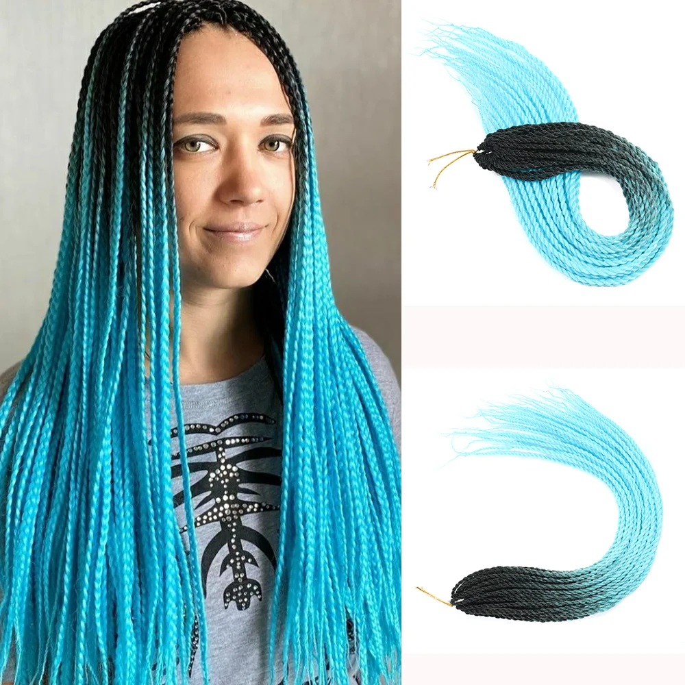 

Synthetic Girls Hair Extensions Accessories Colorful Box Crochet Hair Senegalese Twist Crochet Hair 30 Strands Pre-Looped Hair