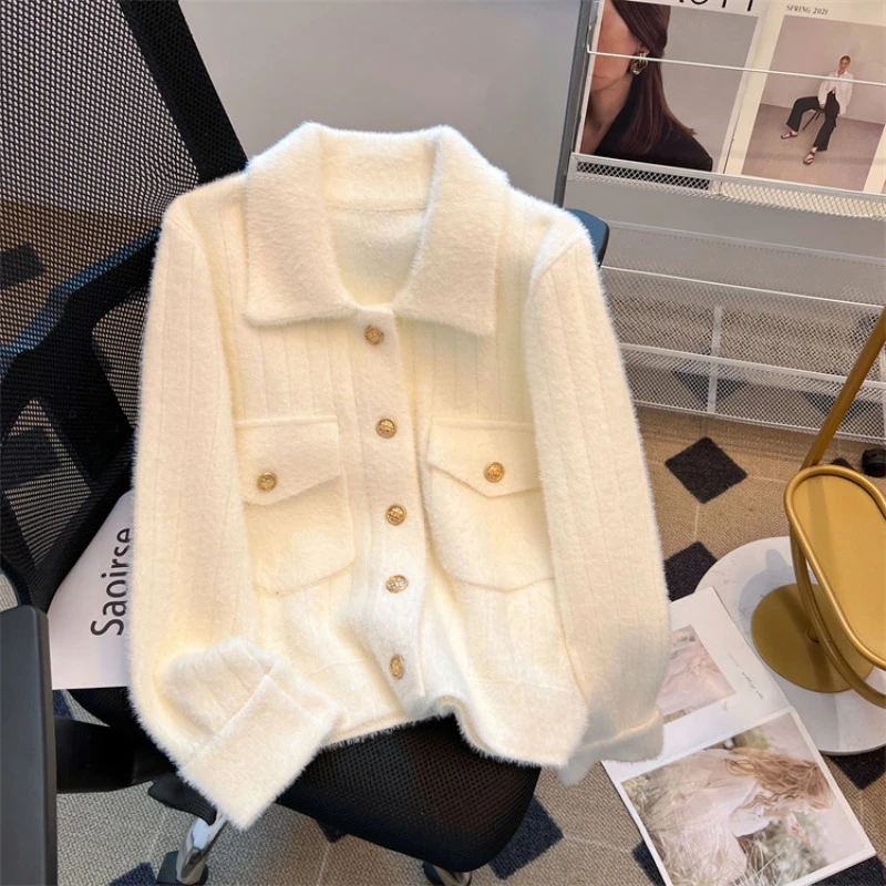 ขนแกะแอปริคอทของผู้หญิงประกบ ​ ​ แจ็คเก็ตผ้าฝ้ายปกแฟชั่นStreetwearเกาหลีสไตล์วิทยาลัยฤดูหนาวใหม่Warm Bread Jacket