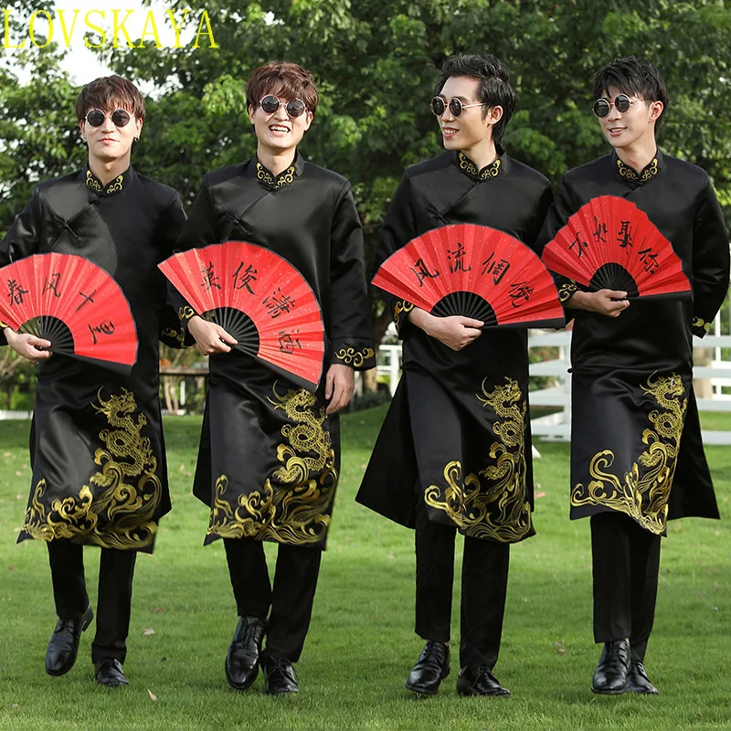 New Traditional Chinese Robe Large Tang Dress Men's Robe Brother Dress Crosstalk Dress